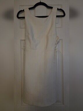 Elegant Cream Side-Tie Dress